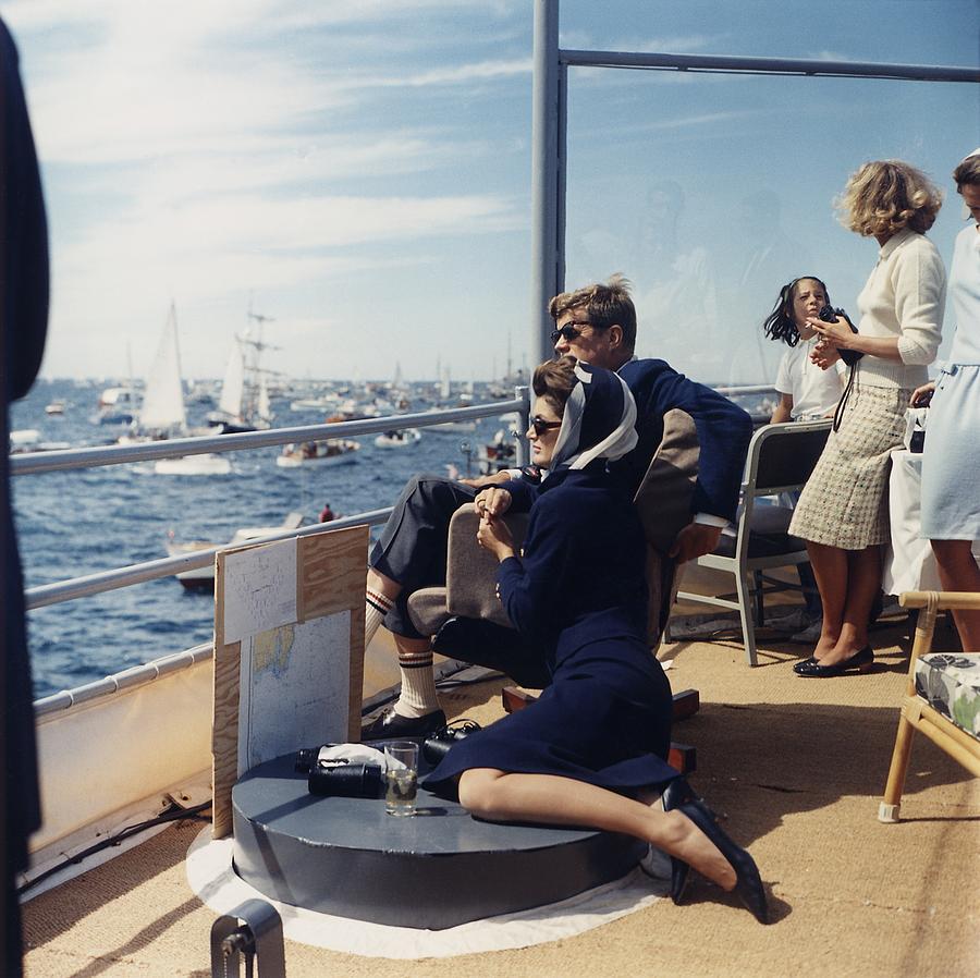 Sports Photograph - President And Jacqueline Kennedy Watch by Everett