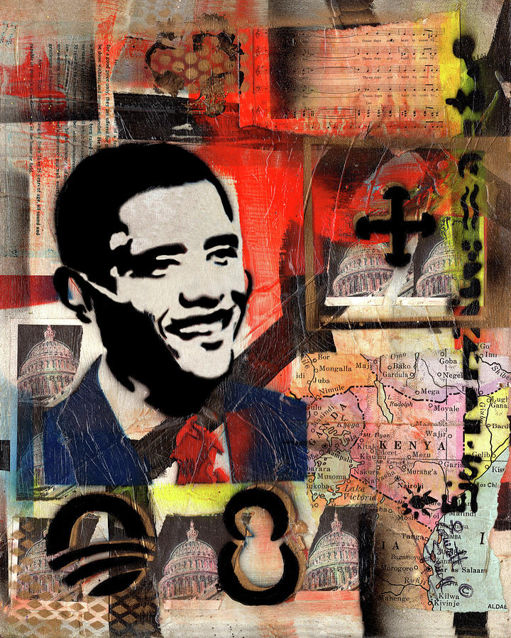 President Barack Obama Mixed Media by Everett Spruill