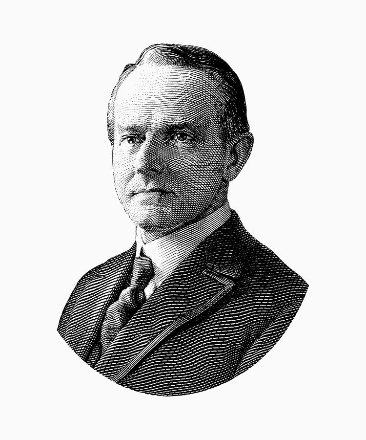 President Calvin Coolidge Graphic - Black and White Digital Art by War Is Hell Store