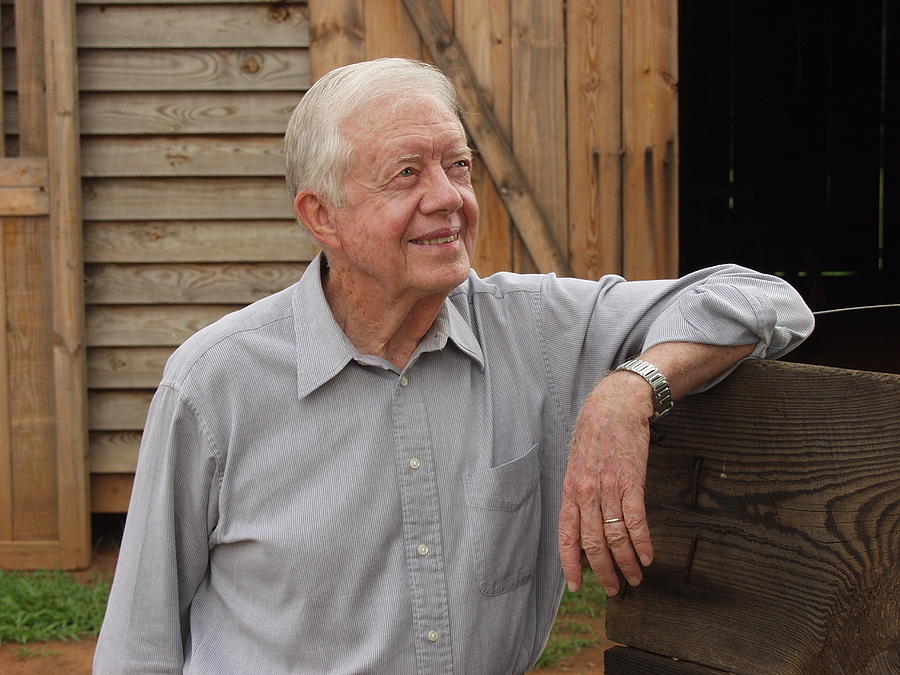 President Carter at his boyhood farm Photograph by Jerry Battle