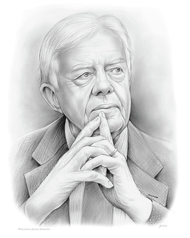 President Carter Drawing by Greg Joens Pixels Merch