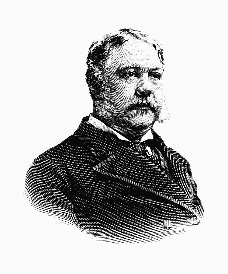 President Chester Arthur Graphic Mixed Media by War Is Hell Store
