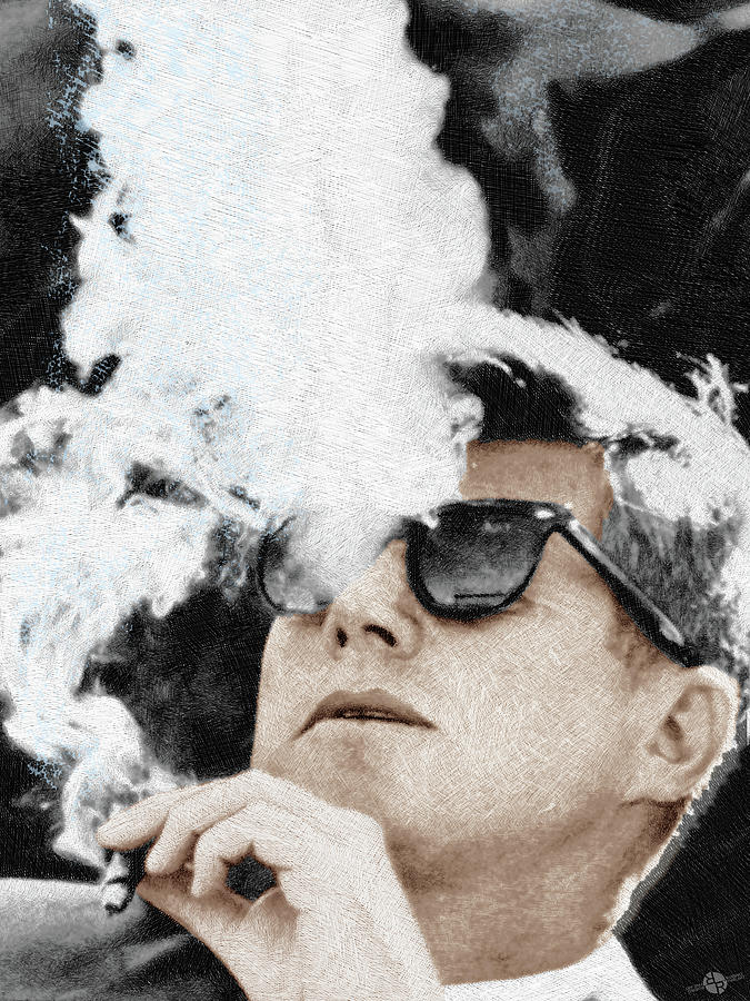 President Cool JFK Sunglasses Cigar Painting by Tony Rubino