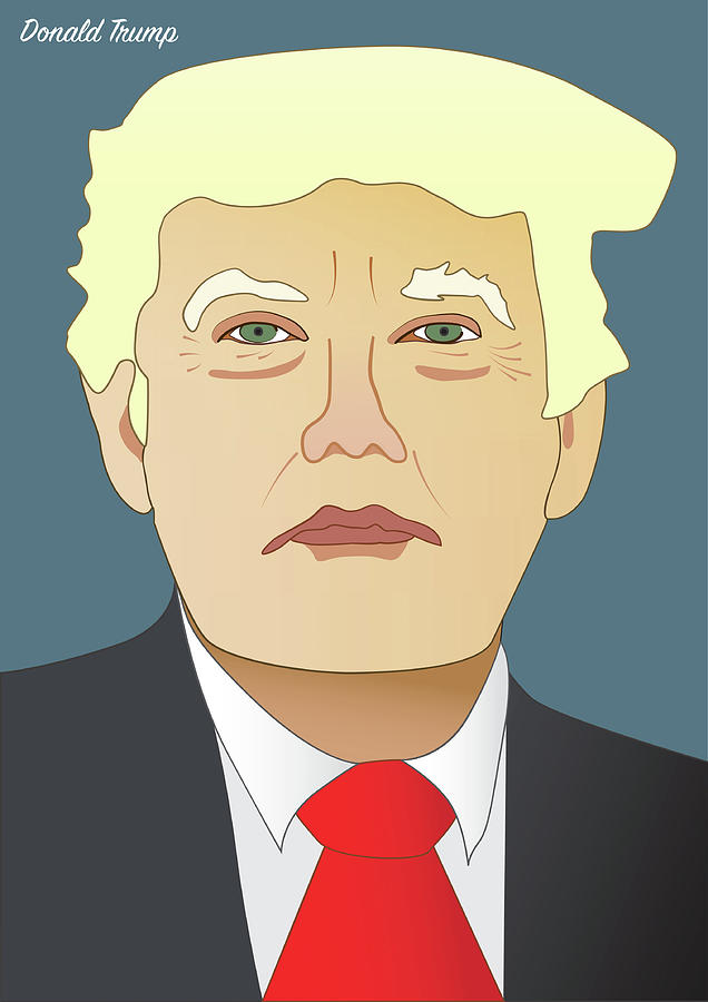 President Donald Trump Drawing by Alain De Maximy Fine Art America