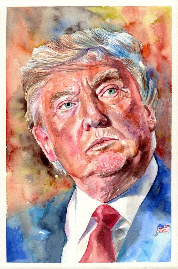 Donald Trump Painting - President Donald Trump painting by Suzann Sines