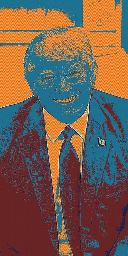 President Donald Trump Portrait Series 3 Painting by Celestial Images