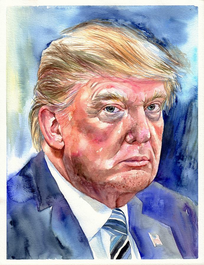Donald Trump Painting - President Donald Trump by Suzann Sines