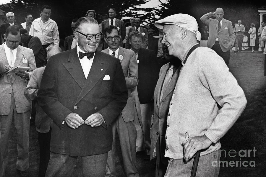 Dwight Eisenhower Photograph - President Dwight D. Eisenhower and Samuel F. B. Morse 1956 by Monterey County Historical Society
