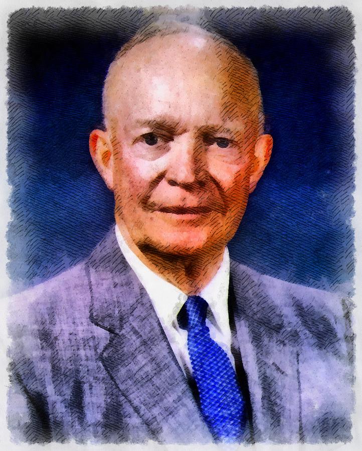 President Dwight D. Eisenhower Painting by Esoterica Art Agency