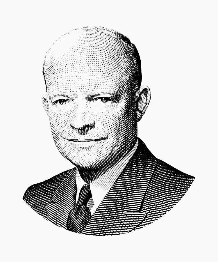 President Dwight Eisenhower Graphic Digital Art by War Is Hell Store