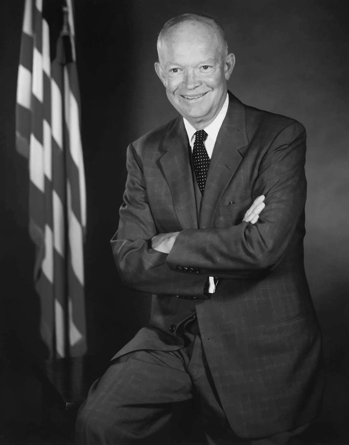 President Eisenhower and The U.S. Flag Painting by War Is Hell Store