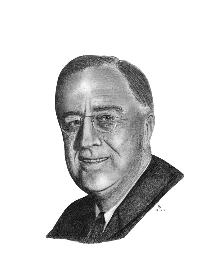President Franklin Roosevelt Drawing by Charles Vogan