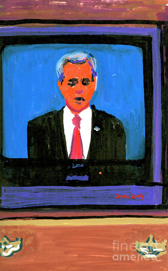 President George Bush Debate 2004 Painting by Candace Lovely