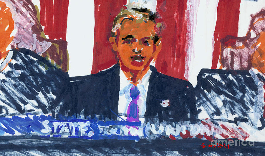 President George W. Bush State of the Union 06 Painting by Candace Lovely