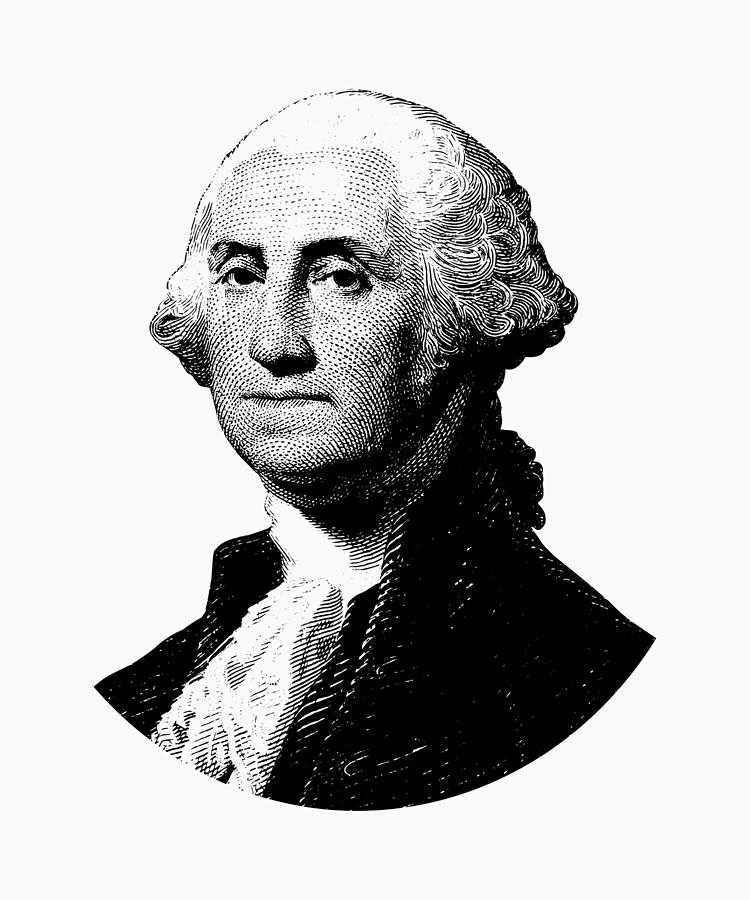 President George Washington Graphic - Black and White Digital Art by War Is Hell Store