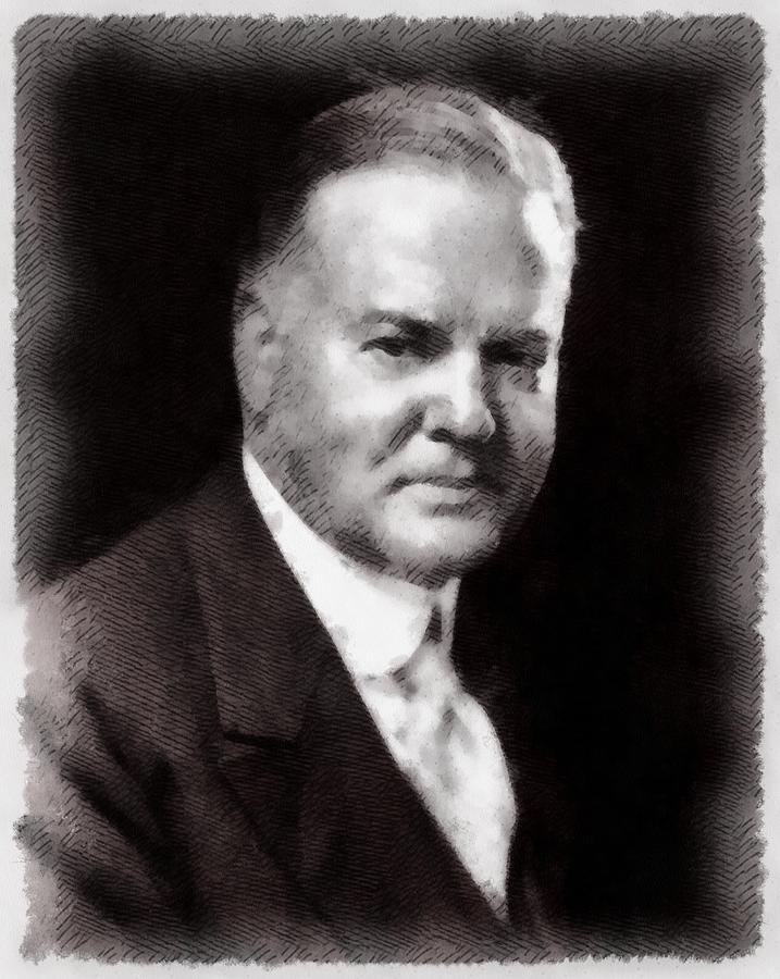 Herbert Hoover Painting - President Herbert Hoover by Esoterica Art Agency