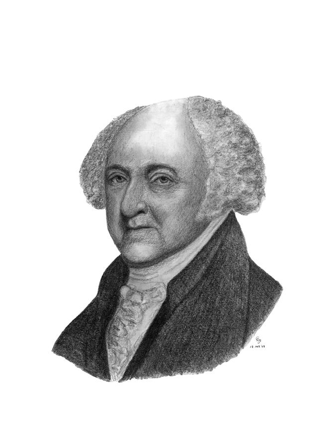 President John Adams Drawing by Charles Vogan