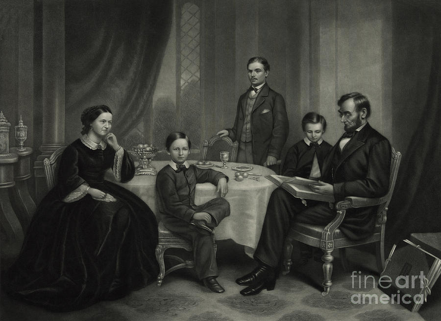 President Lincoln With His Family, 1861 Photograph by Science Source