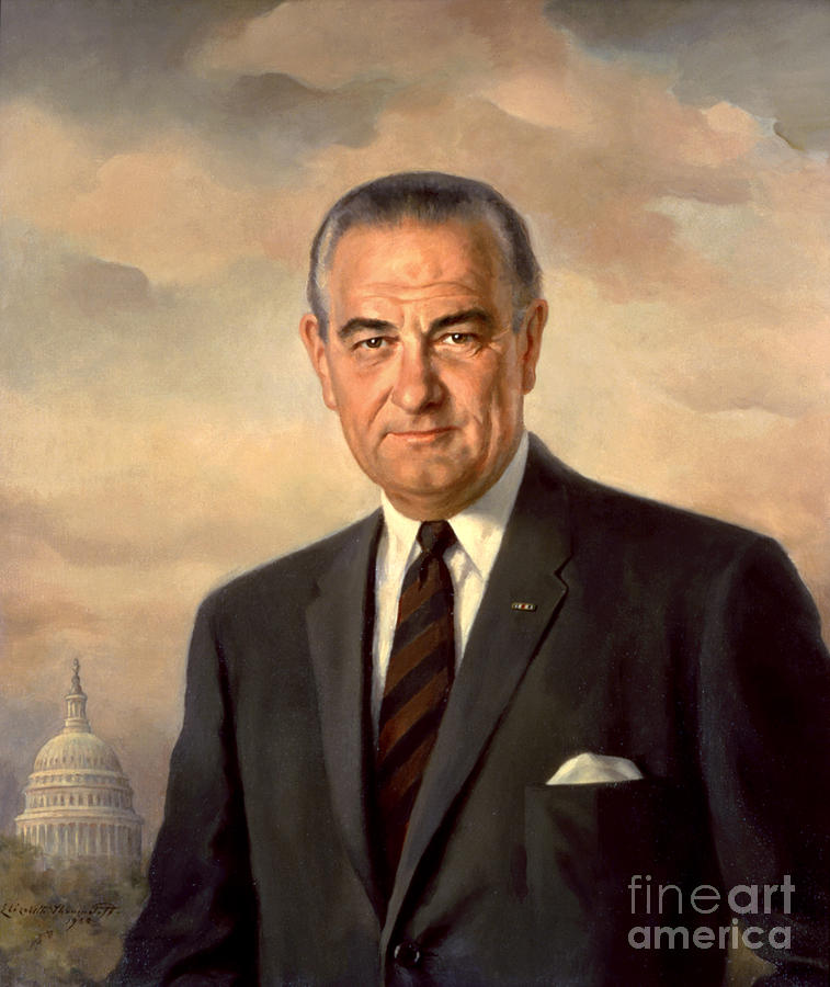 President Lyndon Baines Johnson Painting by Celestial Images
