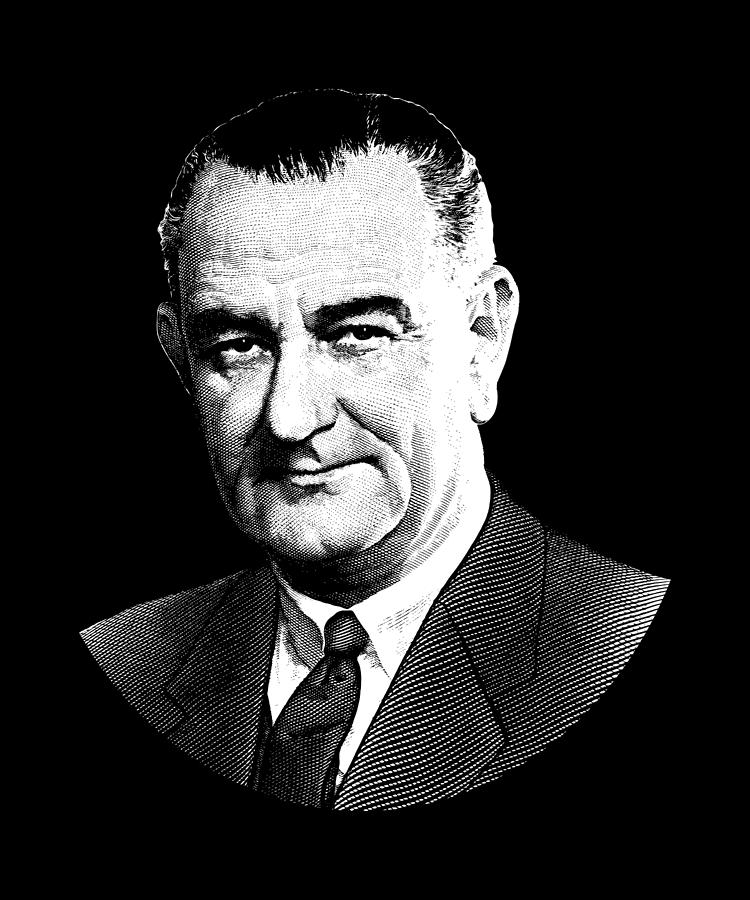President Lyndon Johnson Graphic Digital Art by War Is Hell Store