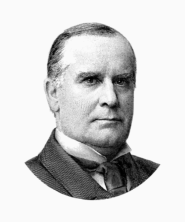 President McKinley Graphic - Black and White Digital Art by War Is Hell Store