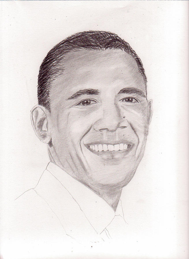 President Obama Drawing by Pat Moore