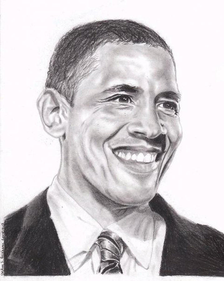 President Obama Drawing by Stephon Beckham - Fine Art America