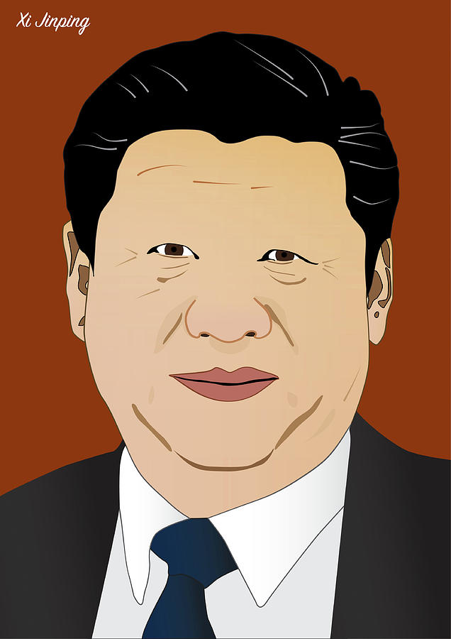 President of Chine Xi Jinping  Drawing by Alain De Maximy