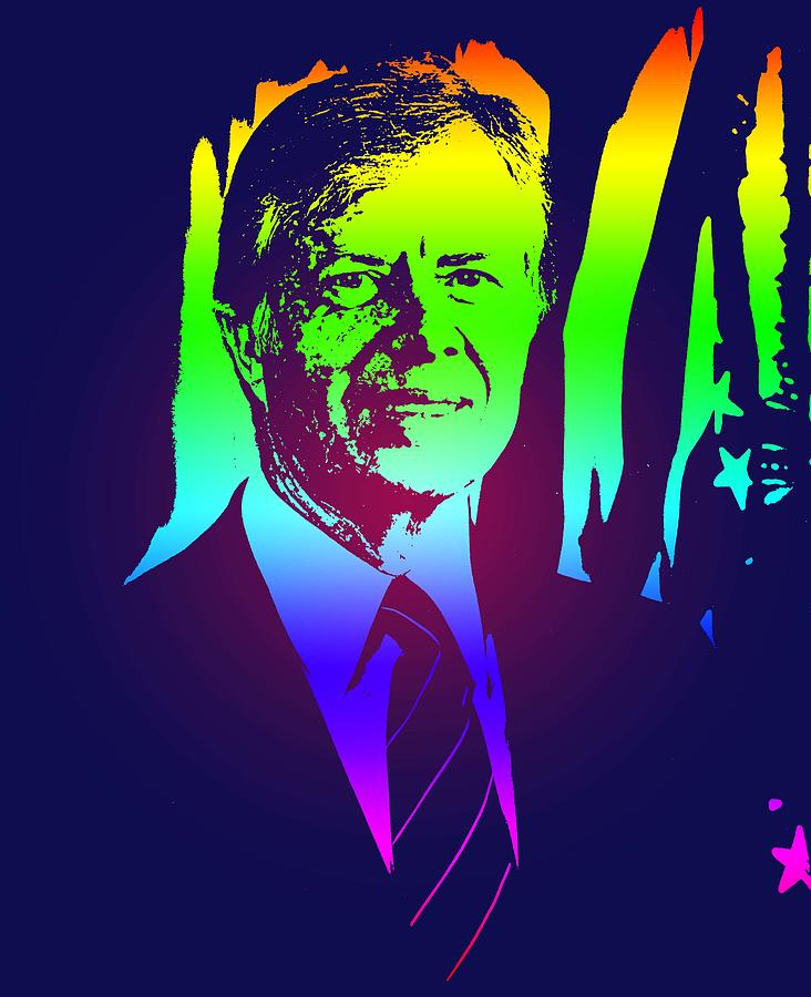 President of The United States of America, Portrait of James Earl Jimmy Carter Poster Painting by Celestial Images