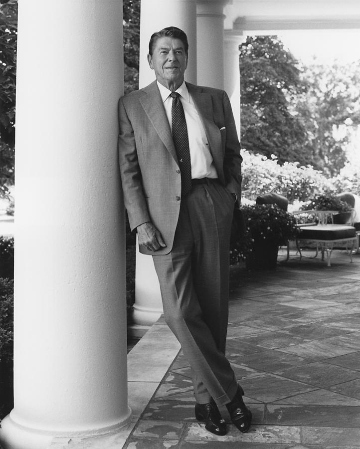 President Reagan Outside The White House Photograph