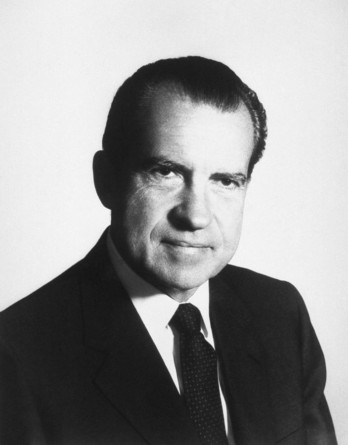 President Richard Nixon Portrait  Photograph by War Is Hell Store