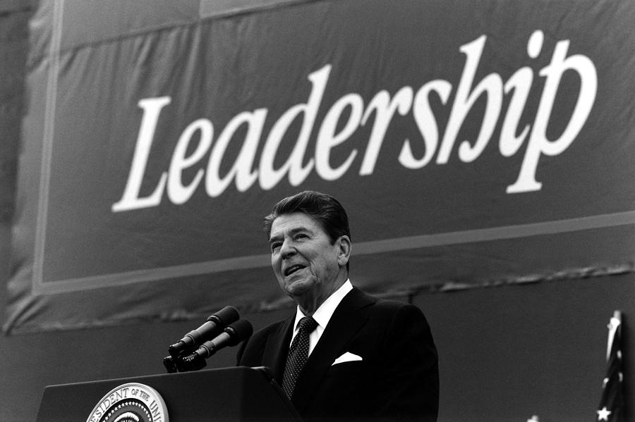 Ronald Reagan Photograph - President Ronald Reagan Leadership Photo by War Is Hell Store