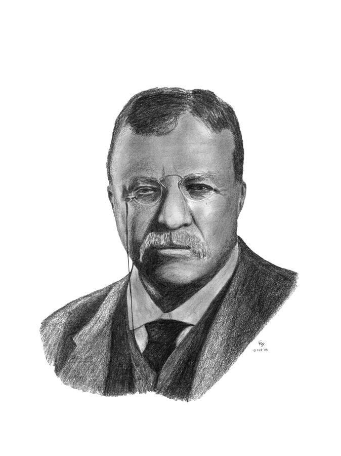 President Theodore Roosevelt Drawing by Charles Vogan