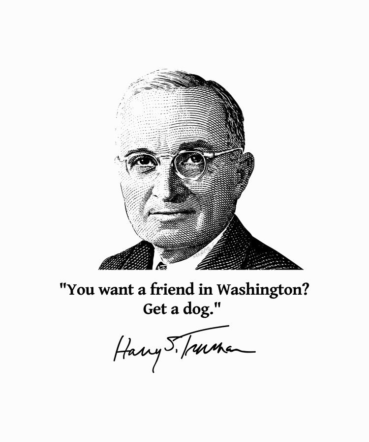 Harry Truman Digital Art - President Truman and Funny Quote On Washington by War Is Hell Store