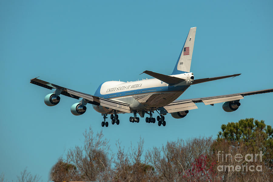 President Trump on Final Approach into Charleston SC Photograph by Dale Powell