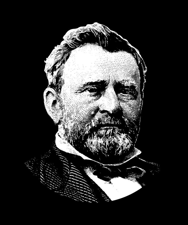 President Ulysses Grant Graphic - Black and White Digital Art by War Is Hell Store