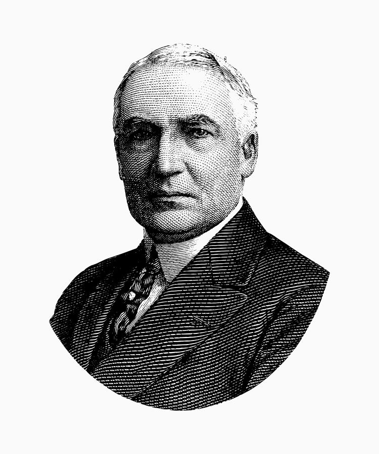President Warren G. Harding Graphic Mixed Media by War Is Hell Store