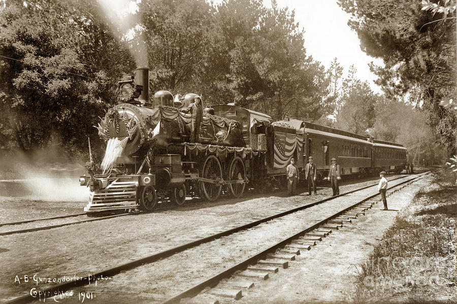 President William McKinleys Presidential Locomotive No. 1456  May 1901 Photograph by Monterey County Historical Society