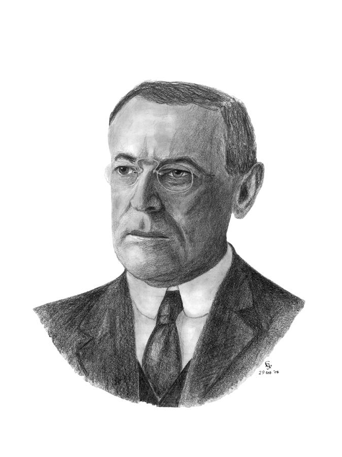 President Woodrow Wilson Drawing by Charles Vogan