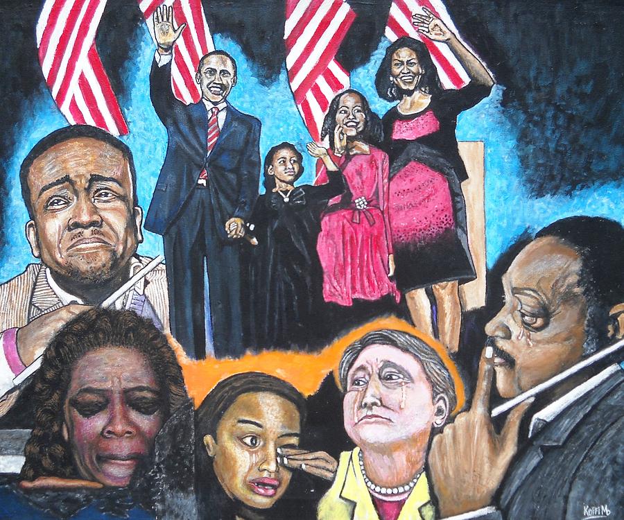 Celebrity Painting - Presidential election night 2008 by Koffi Mbairamadji