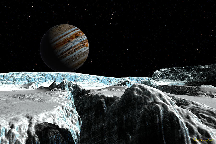 Space Digital Art - Pressure ridge on Europa by David Robinson