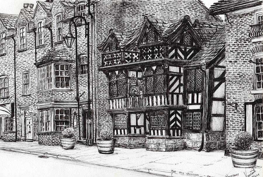 Tree Drawing - Prestbury Nat West Bank by Vincent Alexander Booth