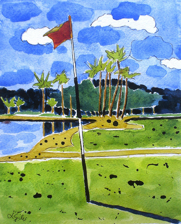 Daytona Beach Painting - Prestwick 17th Florida by Lesley Giles