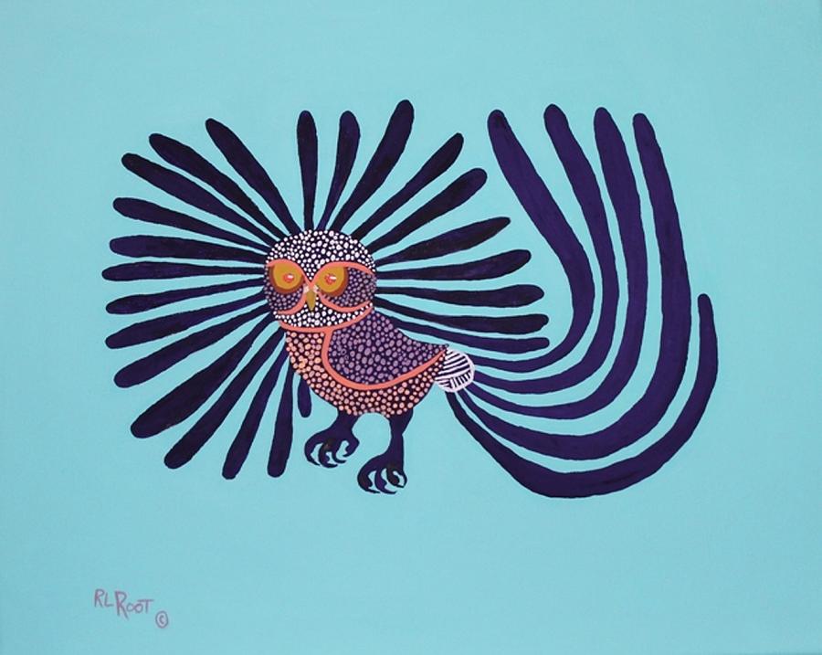 Prettier Bird Blue Painting by Ralph Root