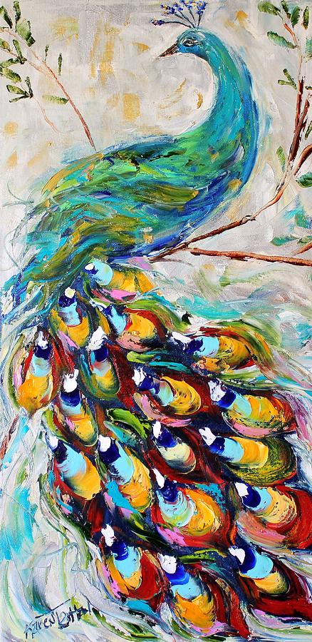 Pretty as a Peacock Painting by Karen Tarlton - Fine Art America