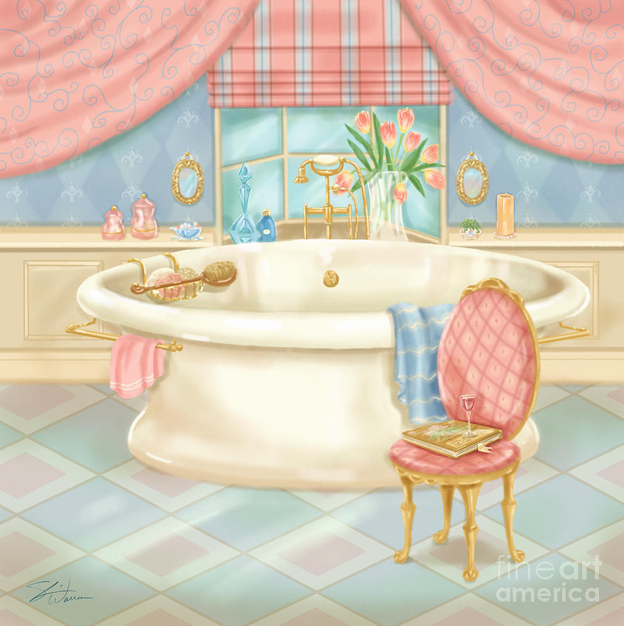 Pretty Bathrooms II Mixed Media by Shari Warren