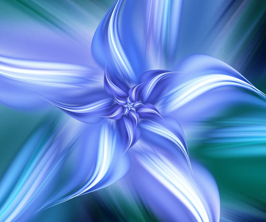 Flower Digital Art - Pretty Blue Flower by Anastasiya Malakhova