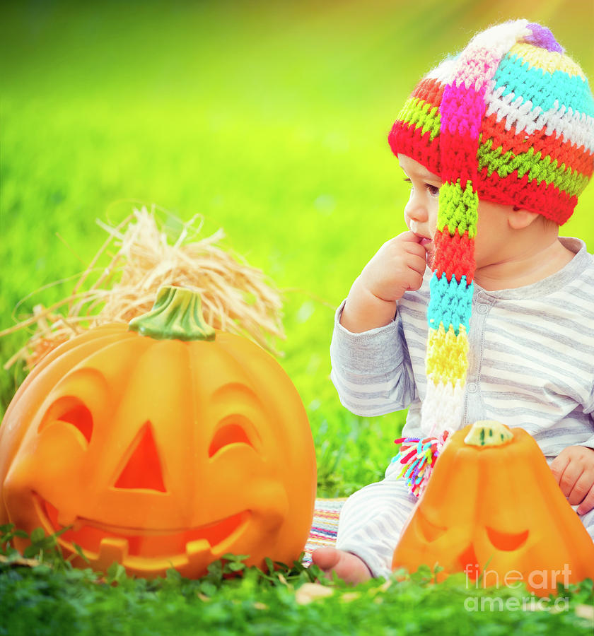 Pretty child celebrating Halloween Photograph by Anna Om