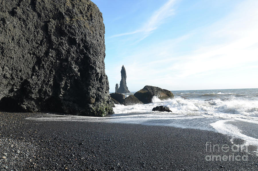 Pretty Day on Reynisfjara Beach in Vik Iceland Photograph by DejaVu Designs