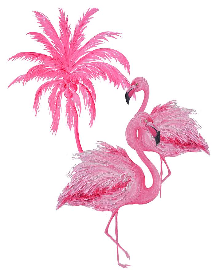 Pretty Flamingos Painting by Jan Matson